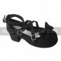 Handmade Black PU Leather 4.5cm High Heel Classic Lolita Shoes with Bow