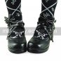 Handmade Black PU Leather 4.5cm High Heel Gothic Lolita Shoes