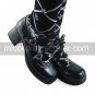 Handmade Black PU Leather 4.5cm High Heel Gothic Lolita Shoes