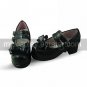 Handmade Black PU Leather 4.5cm High Heel Sweet Lolita Shoes with Bow