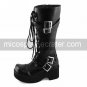 Handmade Black PU Leather 4.5cm Platform Punk Lolita Boots