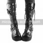Handmade Black PU Leather 4cm High Heel Gothic Lolita Boots