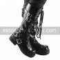 Handmade Black PU Leather 4cm High Heel Gothic Lolita Boots