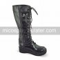 Handmade Black PU Leather 5cm Wedge Classic Lolita Boots