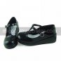 Handmade Black PU Leather 5cm Wedge Classic Lolita Shoes