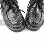 Handmade Black PU Leather 5cm Wedge Preppy Look Åji Lolita Shoes