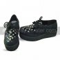 Handmade Black PU Leather 5cm Wedge Punk Lolita Shoes