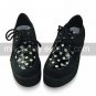 Handmade Black PU Leather 5cm Wedge Punk Lolita Shoes