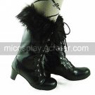 Handmade Black PU Leather 6.3cm Boots Casual Lolita Boots