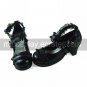 Handmade Black PU Leather 6.3cm High Heel Country Lolita Shoes