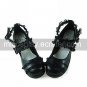 Handmade Black PU Leather 6.3cm High Heel Country Lolita Shoes