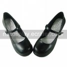 Handmade Black PU Leather 6.3cm High Heel Simple Style Classic Lolita Shoes