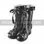 Handmade Black PU Leather 6.3cm High Heel Sweet Lolita Boots