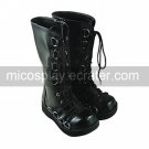 Handmade Black PU Leather 6.5cm Platform Punk Lolita