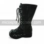 Handmade Black PU Leather 6.5cm Platform Punk Lolita