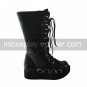Handmade Black PU Leather 6.5cm Platform Punk Lolita