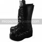 Handmade Black PU Leather 6.5cm Platform Punk Lolita Boots