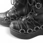 Handmade Black PU Leather 6.5cm Platform Punk Lolita Boots