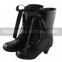 Handmade Black PU Leather 6cm High Heel Classic Lolita Boots