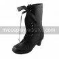 Handmade Black PU Leather 6cm High Heel Classic Lolita Boots