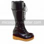 Handmade Black PU Leather 6cm Wedge Gothic Lolita Boots