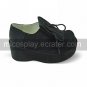 Handmade Black PU Leather 6cm Wedge Punk Lolita Shoes