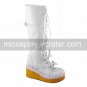 Handmade Black PU Leather 6cm Wedge Sweet Lolita Boots with Bow