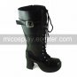 Handmade Black PU Leather 7.5cm Boots Classic Lolita Boots
