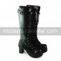 Handmade Black PU Leather 7.5cm Boots Classic Lolita Boots