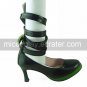 Handmade Black PU Leather 7.5cm High Heel Country Lolita Shoes with Bow