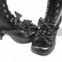 Handmade Black PU Leather 7.5cm High Heel Sweet Lolita Boots