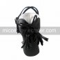 Handmade Black PU Leather 7.5cm High Heel Sweet Lolita Shoes with Bow1