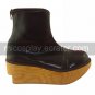 Handmade Black PU Leather 7.5cm Wedge Sweet Lolita Boots