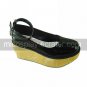 Handmade Black PU Leather 7cm Classic Lolita Shoes
