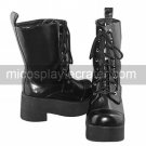 Handmade Black PU Leather 7cm Platform Gothic Lolita Boots