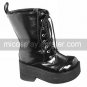 Handmade Black PU Leather 7cm Platform Gothic Lolita Boots