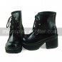 Handmade Black PU Leather 8cm High Heel Casual Lolita Shoes