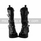 Handmade Black PU Leather 8cm High Heel Classic Lolita Boots