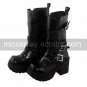 Handmade Black PU Leather 8cm High Heel Classic Lolita Boots