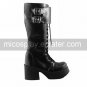 Handmade Black PU Leather 8cm Platform Classic Lolita Boots