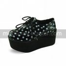 Handmade Black PU Leather 8cm Platform Punk Lolita Shoes