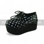 Handmade Black PU Leather 8cm Platform Punk Lolita Shoes