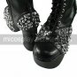 Handmade Black PU Leather 9cm High Heel Classic Lolita Boots