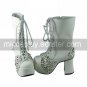 Handmade Black PU Leather 9cm High Heel Classic Lolita Boots