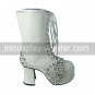 Handmade Black PU Leather 9cm High Heel Classic Lolita Boots
