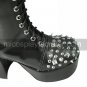 Handmade Black PU Leather 9cm High Heel Classic Lolita Boots  1