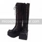 Handmade Black PU Leather 9cm Platform Classic Lolita Boots