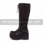 Handmade Black PU Leather 9cm Platform Classic Lolita Boots