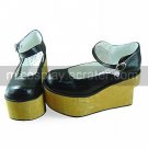 Handmade Black PU Leather 9cm Platform Classic Lolita Shoes  1