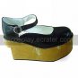 Handmade Black PU Leather 9cm Platform Classic Lolita Shoes  1